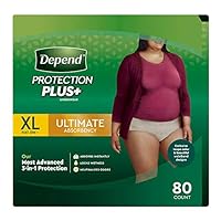 Depend Protection Plus Ultimate Underwear for Women XL 80ct