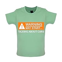 Warning May Start Talking About Cars - Organic Baby/Toddler T-Shirt