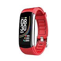 Fitness Tracker Watch with Temperatur/Heart Rate/Blood Pressure Oxygen Monitor 14 Sport Modes IP68 Waterproof Pedometor Android & iOS Compatible Activity Wrist Band for Men Women Ladies (Red)