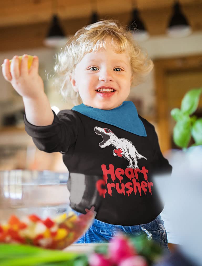 Tstars Dinosaur Heart Boys Valentines Day Shirt Toddler Kids Long Sleeve Shirts