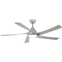MINKA-AIRE F765L-BN/SL Transonic 56 Inch Indoor LED Ceiling Fan with Brushed Nickel Finish and Silver Blades