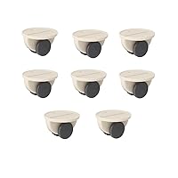 dophee 8Pcs Mini Self-Adhesive Casters Stick On Wheels, Plastic Pulley Rotating Rollers for Storage Box Shoe Rack Bin Containers Cabinet Organizer, White