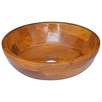 vidaXL Teak Solid Wood Basin - Fine Sanded Brown Wood Sink with Natural Finish, Practically Sized and Durable - Requires No Assembly
