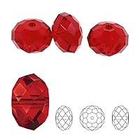 50pcs Adabele Austrian 6mm Faceted Loose Rondelle Crystal Beads Siam Red Spacer Compatible with 5040 Swarovski Crystals Preciosa SS1R-605