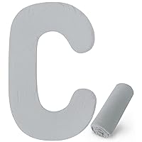 C Shaped Pregnancy Pillow Cover, Full Body Pillowcase for Maternity Pillow, Super Soft Fabric, Universal Fit, Grey