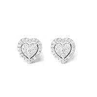 Mois 4 CT Heart Colorless Moissanite Engagement Earrings for Women/Her, Wedding Bridal Earring Set, Eternity Sterling Silver Solid Gold Diamond Solitaire Prong for Her