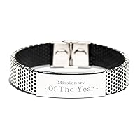 Missionary Gifts. Missionary Of The Year. Unique Stainless Steel Bracelet for Missionary. Unique Birthday Inspirational Gift