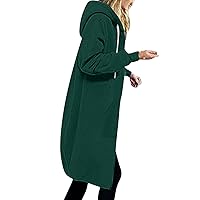 Women Zip Up Hoodies Oversized Fleece Long Sleeve Tunic Sweatshirts Casual Fall Jacket Long Cardigan Coat 2024 Outfits