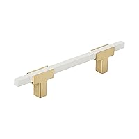 Amerock | Cabinet Pull | Brushed Gold/White | 3-3/4 inch (96 mm) Center to Center | Urbanite | 1 Pack | Drawer Pull | Drawer Handle | Cabinet Hardware