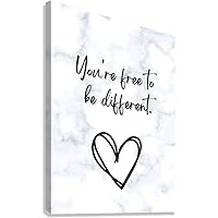 NEW TWIST ART Canvas Painting Wall Art, You Are Free to Be Different Wall Art, 51x72 Inches, Framed Canvas PrintMotivational Wall Art Decoration Posters Prints for Living Room Bedroom, Office Decor, Gallery-Wrapped Canvas Art. Framed Ready to Hang.