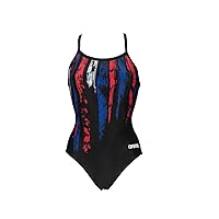 ARENA Women's Painted Stripes Light Drop Back MaxLife One Piece Swimsuit