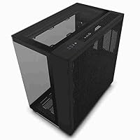 NZXT H9 Mid-Tower Gaming PC Case - 3 RGB Fans, Glass Panels, 360mm Radiator Support, Cable Management - Black