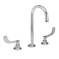 American Standard 6540.175.002 Monterrey Widespread .5 Gpm Gooseneck Faucet with VR Wristblade Handles Less Drain, Polished Chrome
