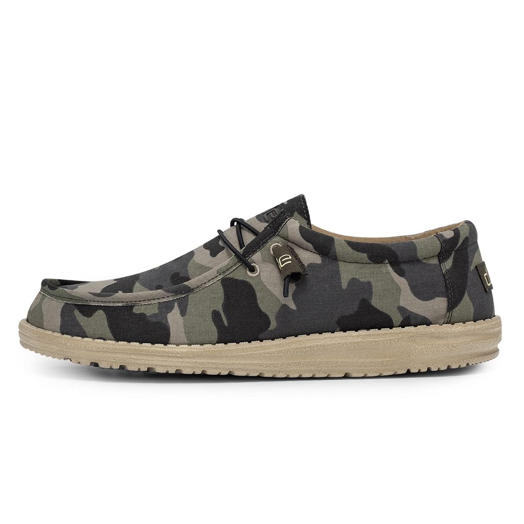 Hey Dude Men's Wally Camo Size 9 | Men’s Shoes | Men's Lace Up Loafers | Comfortable & Light-Weight