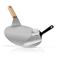 Nuwave 2pc Pizza Kit, 10” Stainless Steel Pizza Peel, Stainless Steel Pizza Cutter/Server Combo, Great for Thin and Thick Pizza, baking homemade pizza bread