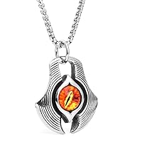 Hip Hop Stainless Steel Protection Evil Eye Axe Pendant Necklace for Men with 24 inches Box Chain