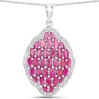 4.46 Carat Genuine Ruby .925 Sterling Silver Pendant