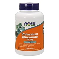 Supplements, Potassium Gluconate 99mg, Easier to Swallow, Essential Mineral*, 250 Tablets