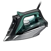 Pro Master Stainless Steel Soleplate Steam Iron for Clothes, 210 g/min, 400 Microsteam Holes, Cotton, Wool, Poly, Silk, Linen, Nylon 1775 Watts Ironing, Garment Steamer, Green