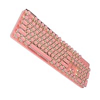 CLSSLVVBN Keycaps Pink Mechanical Backlit Vintage Spare Parts Circular Design Electroplating Keyboard Supply PC Enthusiasts, Pink