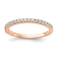 14kr Lab Grown Diamond Si D E F 1/5ct Wedding Band Size 7.00 Jewelry Gifts for Women