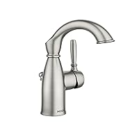 Sarona Spot Resist Brushed Nickel One-Handle Single Hole Rustic Farmhouse Bathroom Sink Faucet with Optional Deckplate, 84144SRN