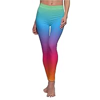Colorful Rainbow Yoga Pants Women's Cut & Sew Casual Leggings