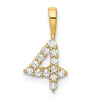 14k Gold Diamond Sport game Number 4 Pendant Necklace Measures 15.09x7.77mm Wide 1.89mm Thick Jewelry for Women
