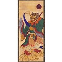 Scroll Hanging Wall Art Interior Decor Handmade Asian Print Korean Folk Painting (Tiger)