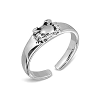 WithLoveSilver 925 Sterling Silver Zodiac Horoscope Cancer Sign or The Crab Toe Ring