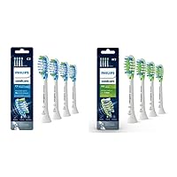 Philips Sonicare Genuine C3 Premium Plaque Control and W3 Premium White Replacement Toothbrush Heads, 8 Brush Heads