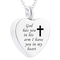 NA Urn Necklaces for Ashes Heart Cross Urns for Human Memorial Cremation Urn Locket Keepsake Ashes Jewelry