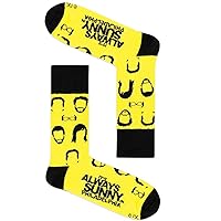 FX It's Always Sunny in Philadelphia Black and Yellow Officially Licensed Unisex Crew Socks - One Size Fits Most
