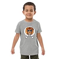 Kids Organic Cotton T-Shirt Lion Shades, Lion Graphic, Animal Print, Cool Shirt