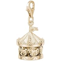 Rembrandt Charms Carousel Charm with Lobster Clasp, 10K Yellow Gold