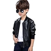 Boys' Outerwear Jackets ,Kids Faux Leather Jacket, children's motorcycle Faux leather zipper coat