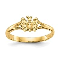 14k Yellow Gold Butterfly Baby Ring Fine Jewelry For Women Gifts For Her
