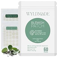 WYLDMADE Pimple Patches for face, Hydrocolloid Acne Patches with Salicylic Acid and Tea Tree Oil, Invisible Zit patches Not Tested on Animals, No Toxic Ingredients (60 Count)