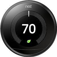 Google Nest Learning Thermostat 3rd Generation, Compatible with Alexa - Black (Renewed)
