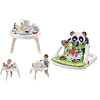 Fisher-Price Baby to Toddler Learning Toy 2-in-1 Like a Boss Activity Center and Play Table & Portable Baby Chair Sit-Me-Up Floor Seat with Toys and Crinkle & Squeaker Seat Pad