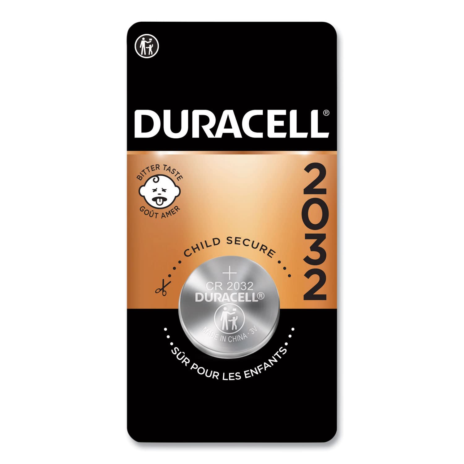 Duracell DL2032BPK Button Cell Lithium Electronics Battery, 2032, 3V, 6/Box