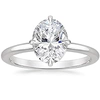 North Star Oval Cut Moissanite Ring for Engagement, Wedding, Anniversary, Promise, Gift, Birthday, Gratitude (Solitaire, Compass Point, 2.50CT, VVS1, Near Colorless)