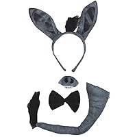 Petitebella Donkey Headband Bowtie Tail Nose 4pc Children Costume