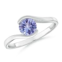 Round 6.00mm Bypass Promise Solitaire Ring | Sterling Silver 925 | For Woman's And Girls Collection | This promise ring is the perfect way to show someone how much you care.