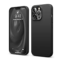 elago compatible with iPhone 13 Pro case, liquid silicone case, full body protective cover, slim case, soft microfiber lining, 6.1 inch (Black)