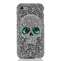 Galaxy S21 Case 6.2'' 3D Glitter Sparkle Bling Skull Case Luxury Shiny Crystal Rhinestone Diamond Bumper Clear Cute Protective Girly Case Cover for Women Girls (C)