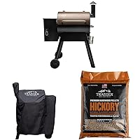 Traeger Grills Pro Series 22 Electric Wood Pellet Grill and Smoker, Bronze, Extra large & Full-Length Grill Cover & Grills Hickory 100% All-Natural Wood Pellets for Smokers and Pellet Grills