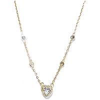 Women's Heart Zircon Sparkling Necklace Pendant Women's Titanium Steel Necklace for Women, Girls, Birthday Jewelry Gifts
