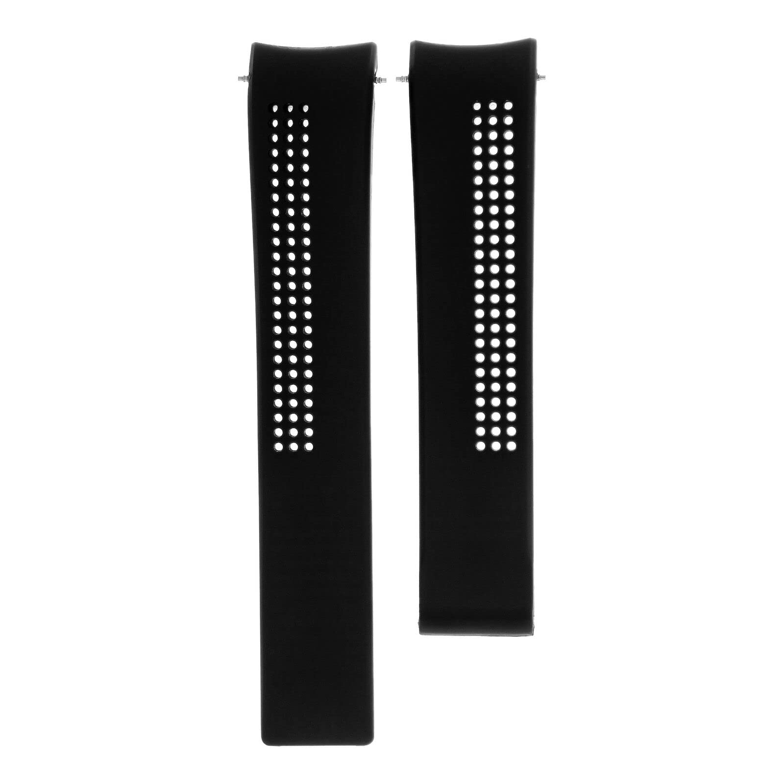 Ewatchparts 22MM RUBBER WATCH BAND STRAP COMPATIBLE WITH TAG HEUER CARRERA CALIBRE 1, 5, 16,17, 36 BLACK