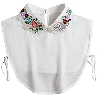 False Collar Detachable Half Shirt Blouse Fake Collar Embroidery Bow Knot Elegant Design for Women Girls